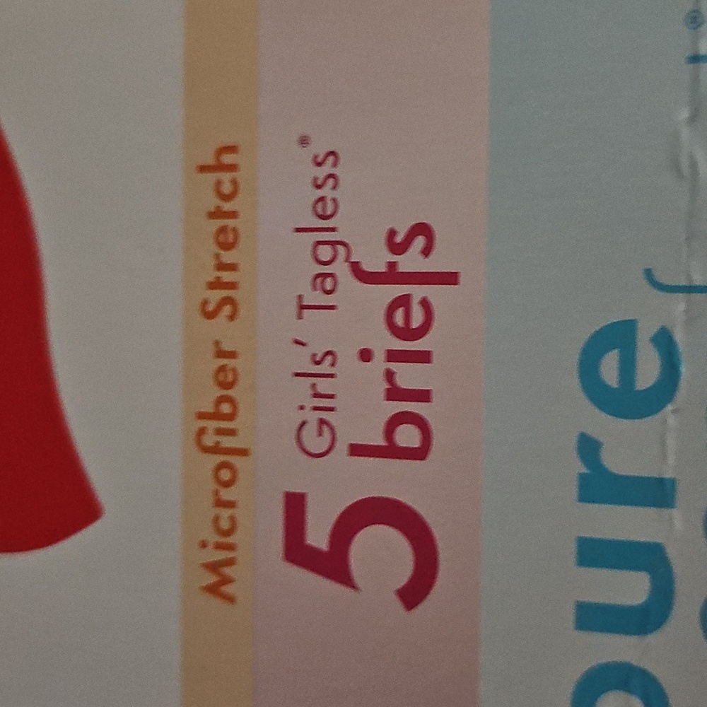 Nwt Hanes Girls' Pure Comfort Briefs - Red, Pink, Blue - Picture 4 of 5